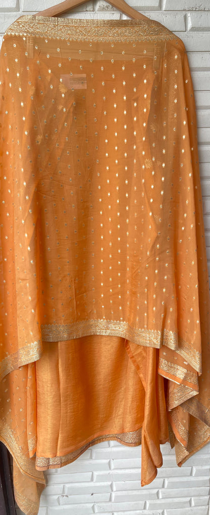 Self banarasi shimmer silk unstitched ladies suit Rc17768