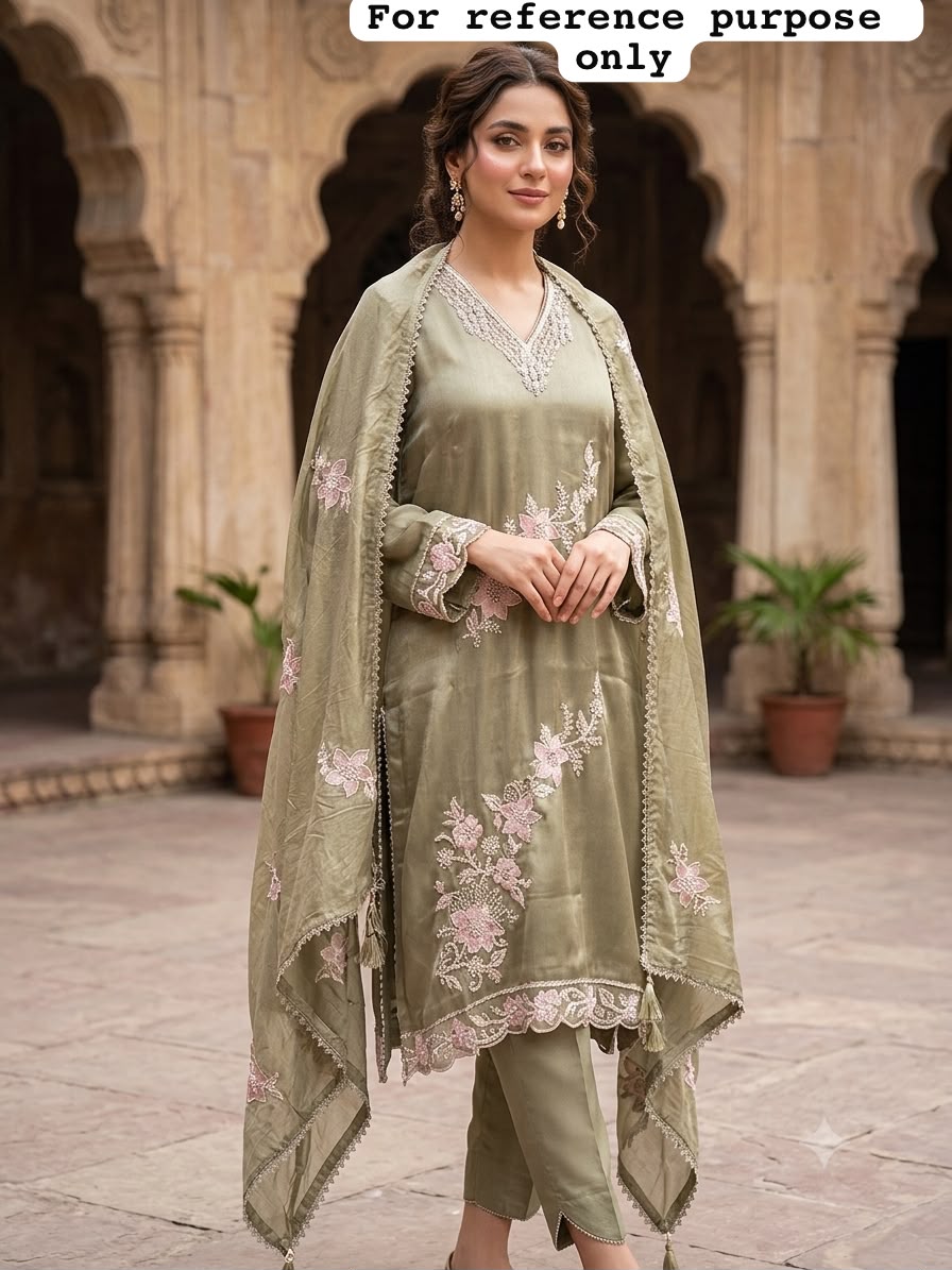 Pure shimmer giraffe silk unstitched ladies suit Rc19170 (b)