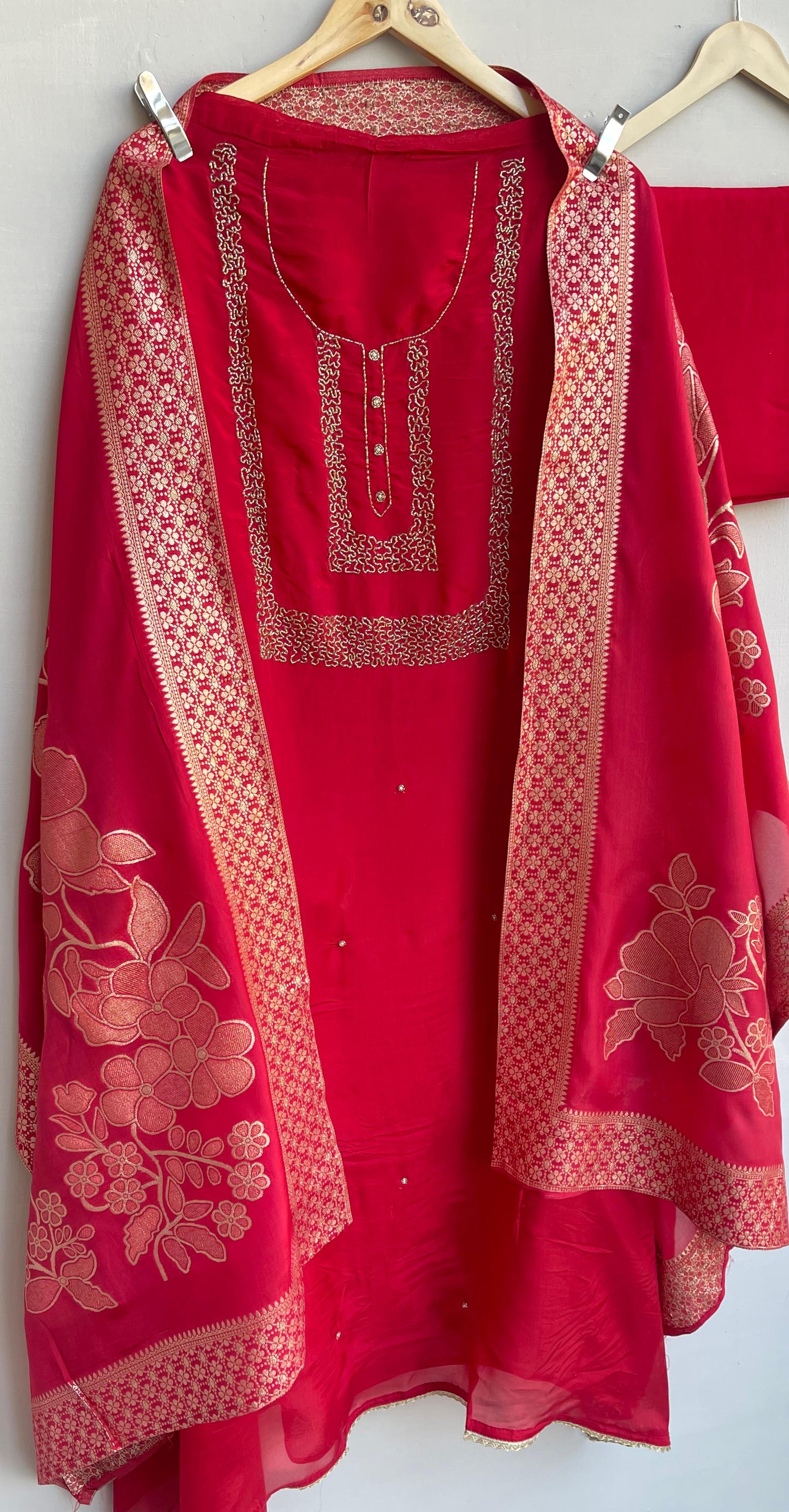 Silk organza unstitched ladies suit Rc17883 (b)