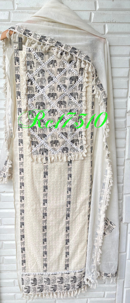 Cotton unstitched ladies suit Rc17310