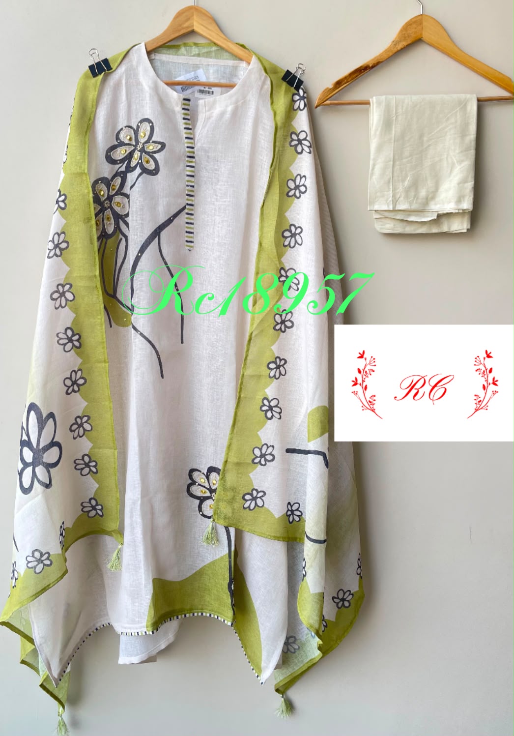 Linen printed unstitched ladies suit Rc18957