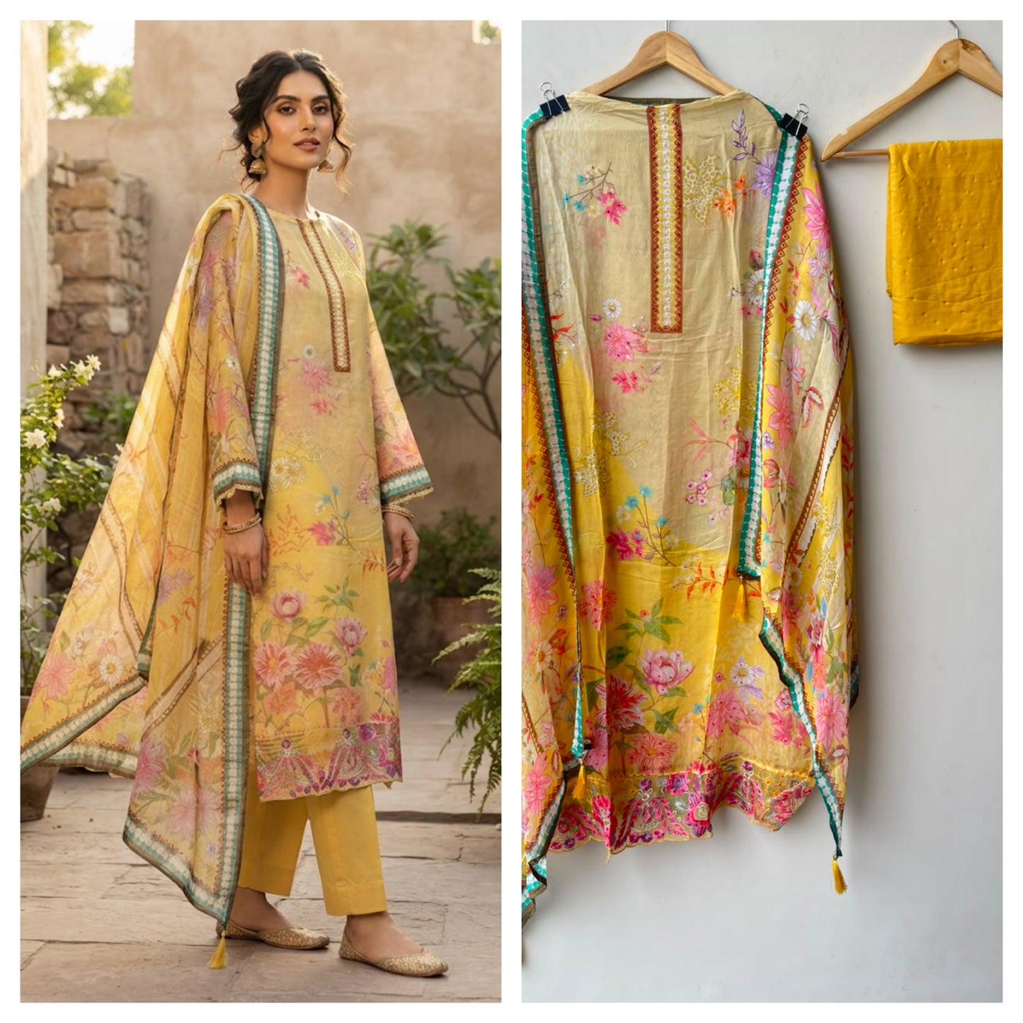 Organza printed unstitched ladies suit Rc19214