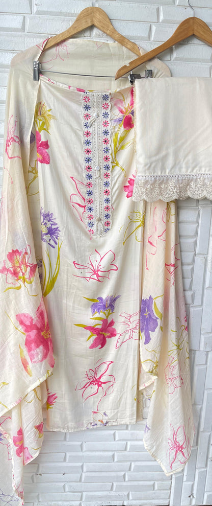 Mul cotton unstitched ladies suit Rc17351