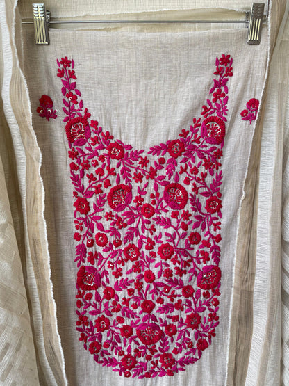 Linen silk unstitched ladies suit Rc17746