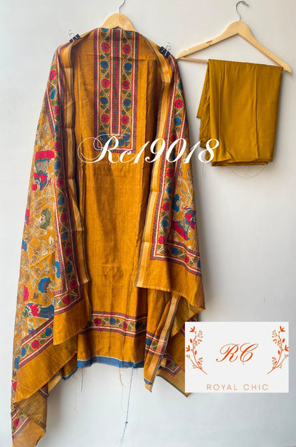 Soft Flowy Mul Chanderi Maheshwari Printed Unstitched Suit RC-19018 - Royal Chic by Priti (photo 2)