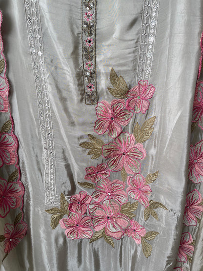 Glass organza unstitched ladies suit Rc17491 (b)