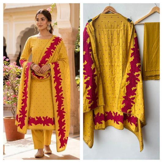 Mul chanderi unstitched ladies suit Rc19232