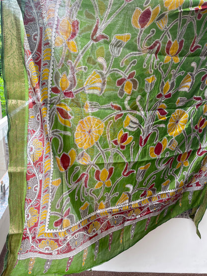 Mul chanderi printed unstitched ladies suit Rc18996