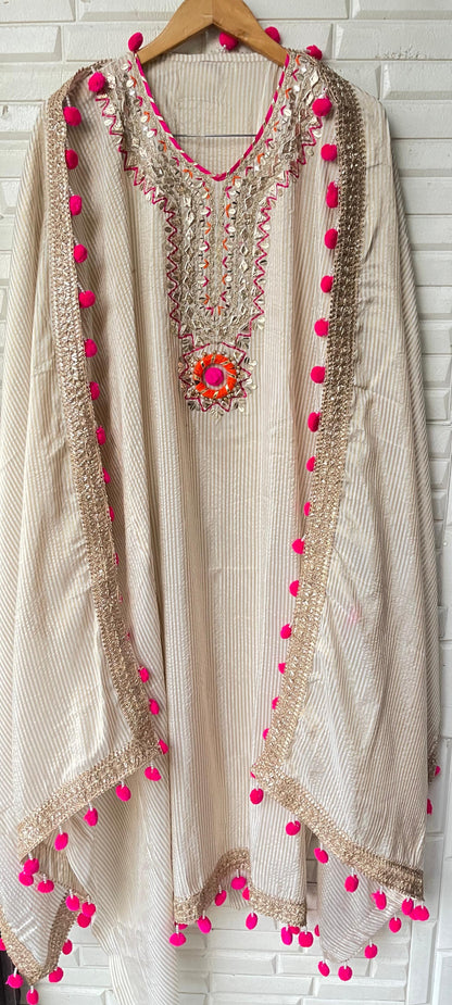 Banarasi shimmer silk unstitched ladies suit Rc17691