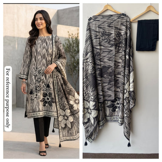Zari weaving muslin printed ladies suit Rc18993
