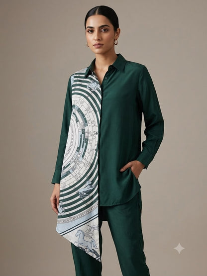 Satin crepe printed stitched ladies coord set Rc19190