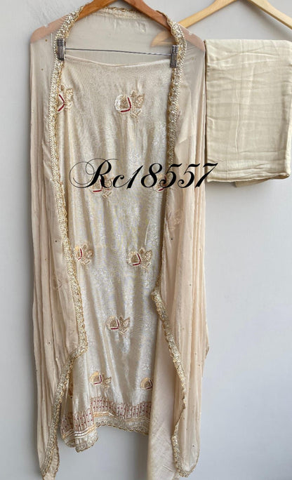 Self Burberry Shimmer Silk Unstitched Ladies Suit RC-18557 – view 4
