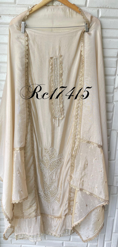 Shimmer silk unstitched ladies suit Rc17415