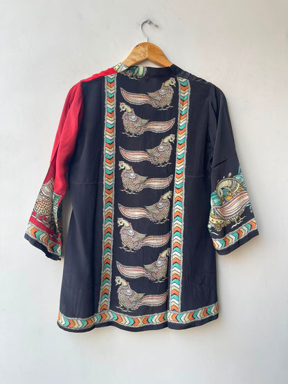 Satin crepe stitched ladies coord shirt Rc19165 (c)