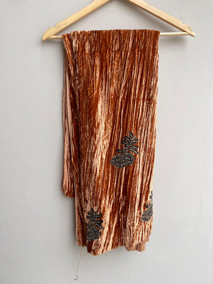 Micra crushed velvet unstitched ladies suit Rc18256