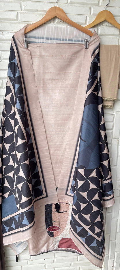 Cotton silk unstitched ladies suit Rc18218