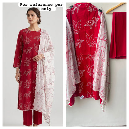 Cotton unstitched fabric ladies suit Rc19039