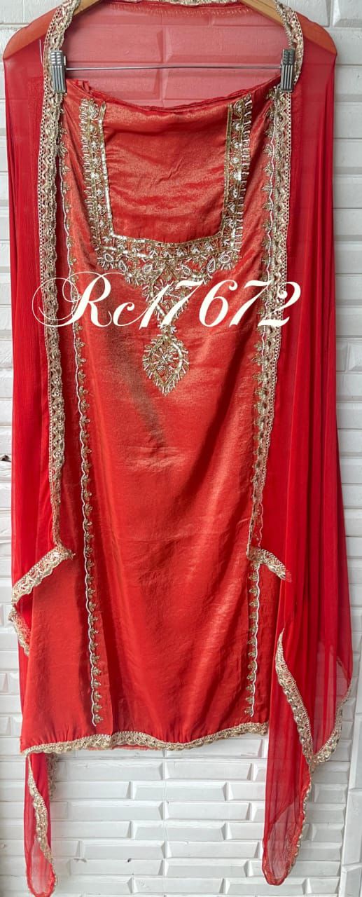 Shimmer silk unstitched ladies suit Rc17672
