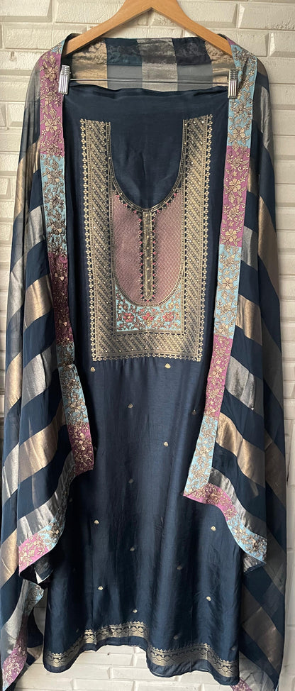 Banarasi tassar silk unstitched ladies suit Rc17722 (a)