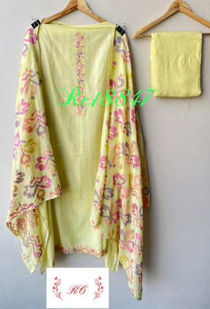 Mul Chanderi Unstitched Ladies Suit RC18847 – view 2