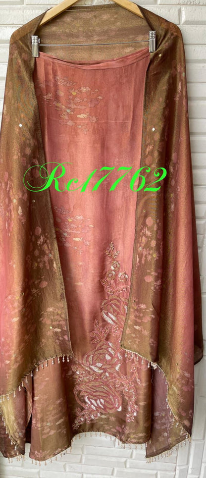 Self shimmer silk unstitched ladies suit Rc17762