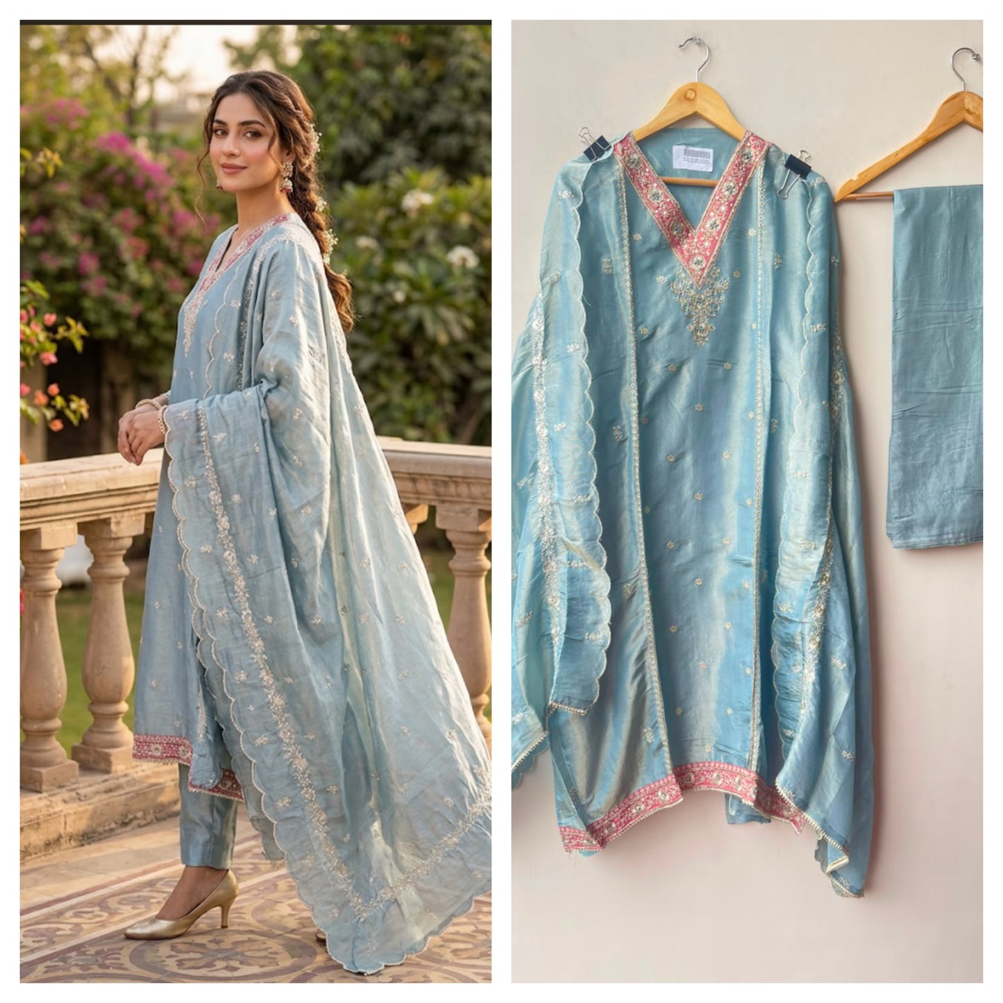 Banarasi shimmer silk ladies unstitched suit Rc19123