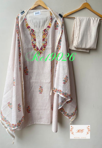 Mul chanderi printed ladies unstitched suit Rc19026 (a)