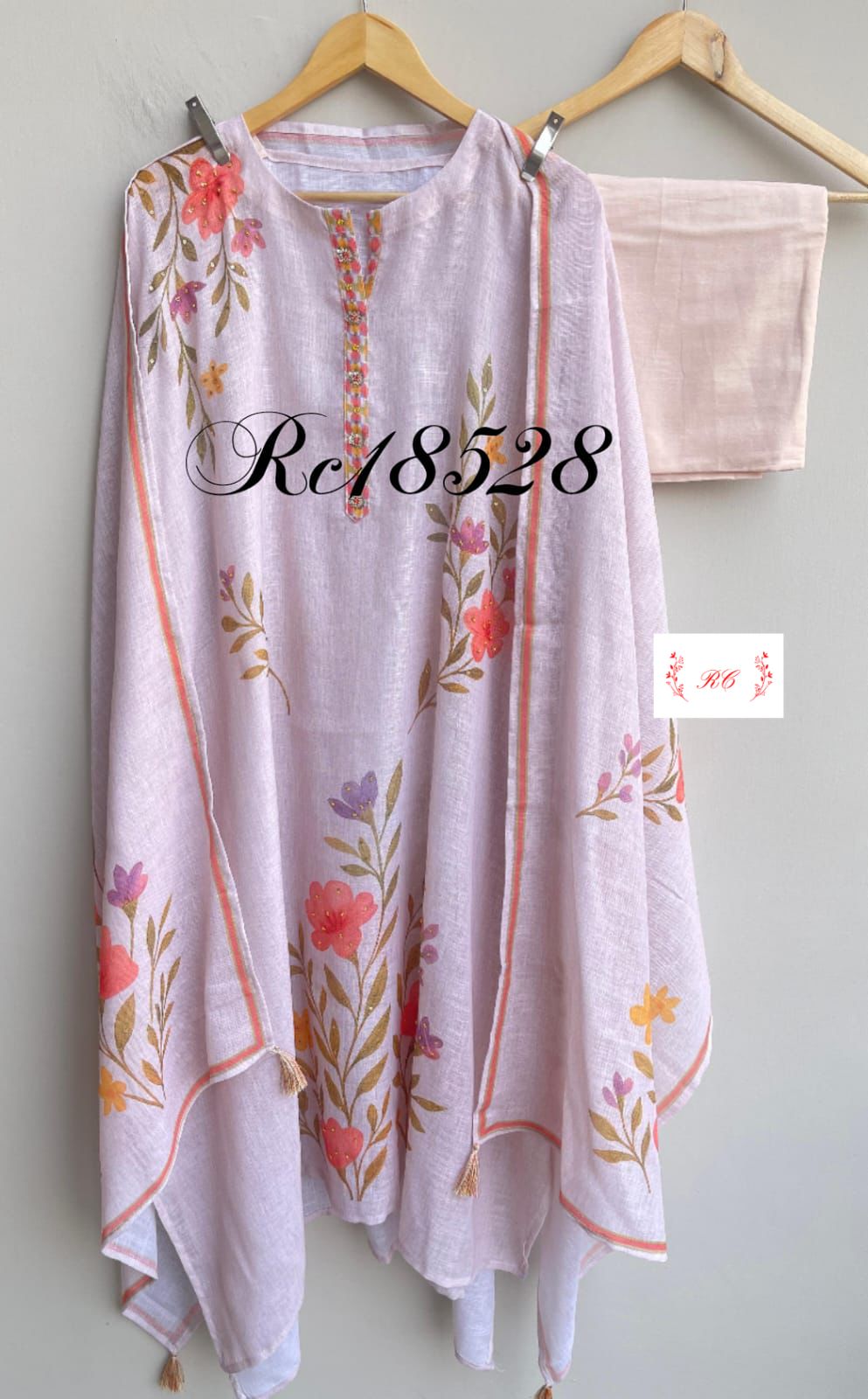 Pure linen printed unstitched ladies suit Rc18528