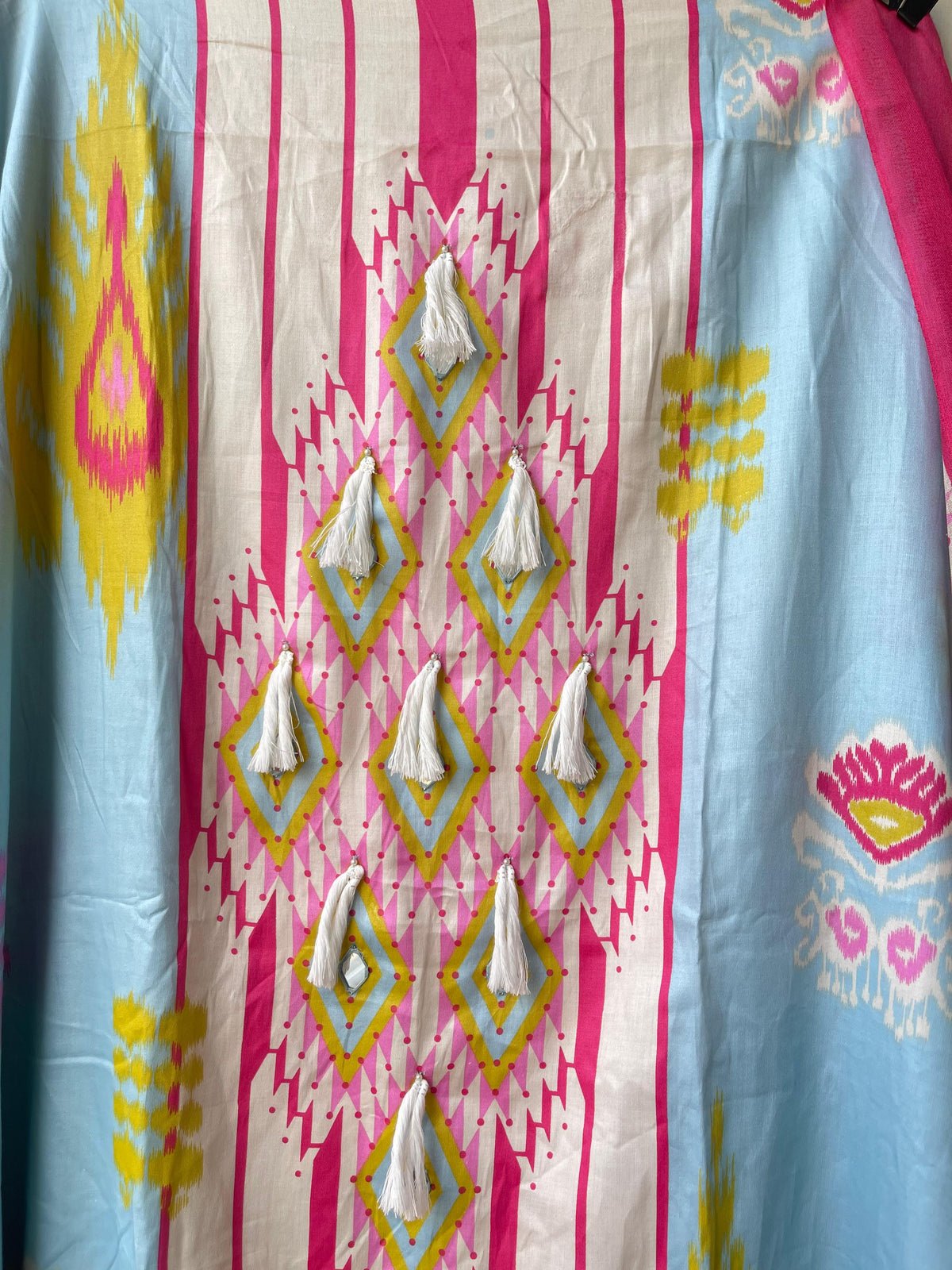 Ikkat print cotton unstitched ladies suit