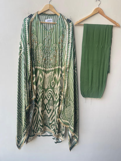 Gajji silk printed unstitched ladies suit Rc19335