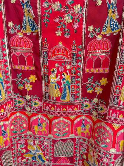 Satin crepe unstitched ladies suit Rc18834 (b)