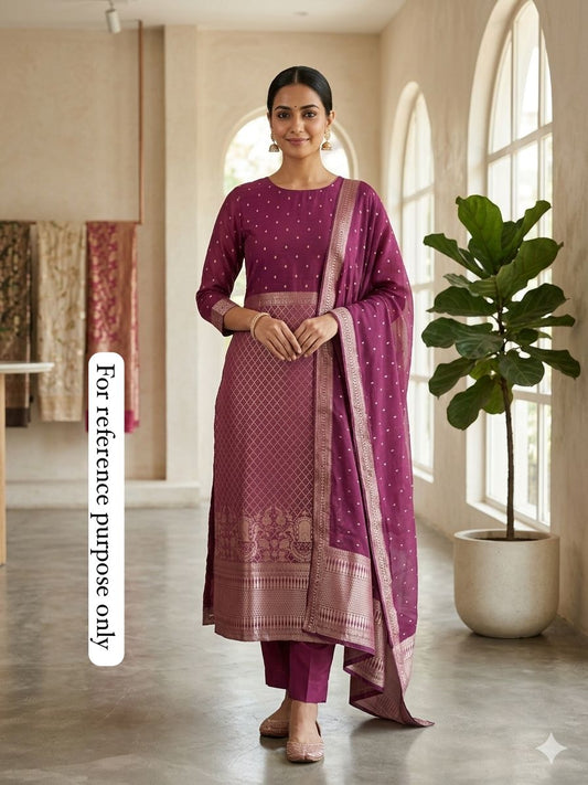 Banarasi silk weaved ladies unstitched suit Rc18548 (b)