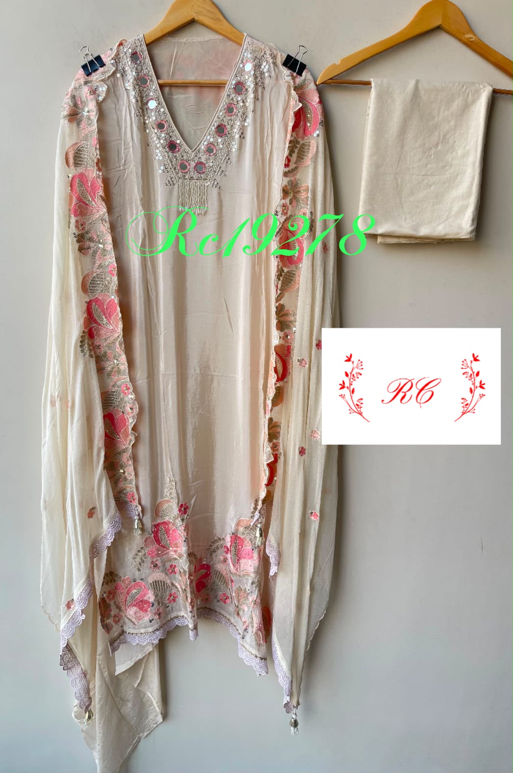 Glass organza unstitched ladies suit Rc19278 (b)
