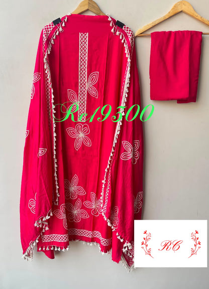 Mul chanderi unstitched ladies suit Rc19300 (a)