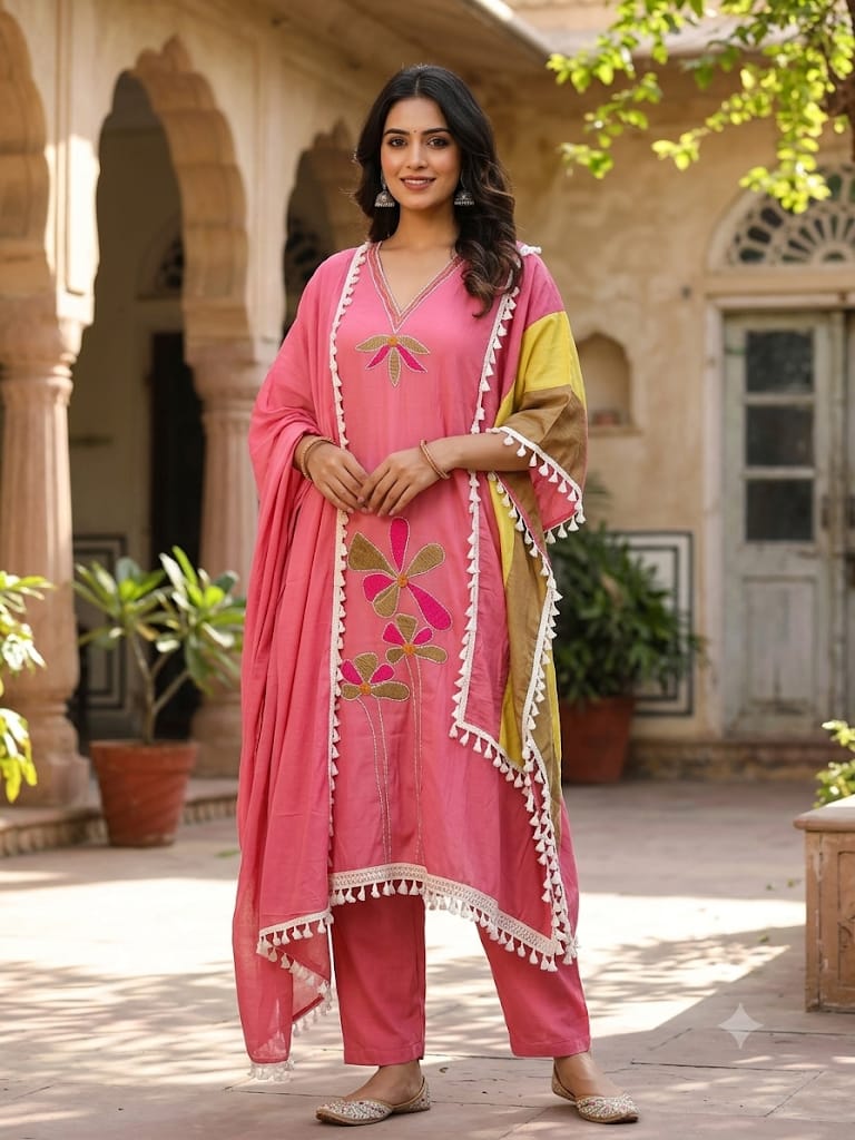 Mul chanderi unstitched ladies suit Rc19282 (c)