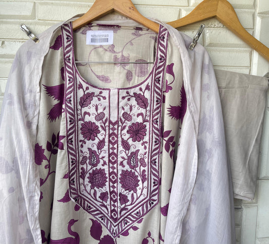 No lining cotton unstitched ladies suit Rc18414 (a)