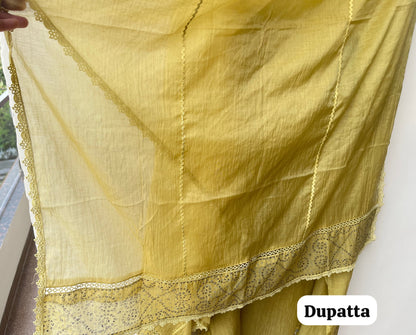 Premium Mul Chanderi Designer Unstitched 3 Pcs Suit Set