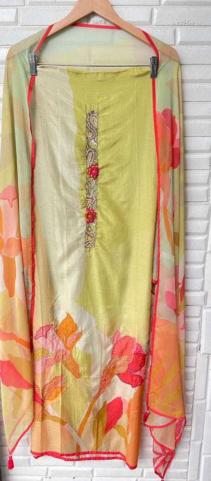 Pure muslin unstitched ladies suit Rc17628