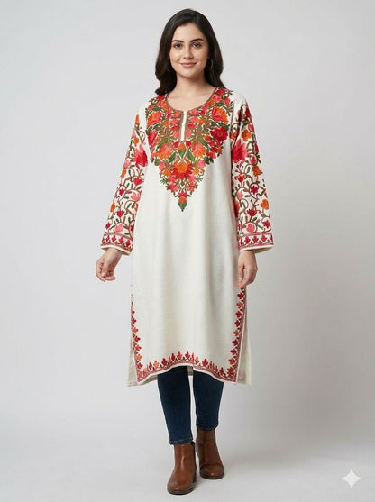 Kashmiri pheron readymade woolen kurta Rc18150