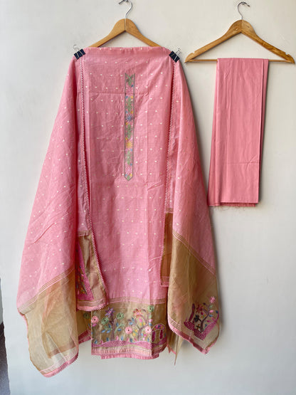 Banarasi Mul Chanderi Elegant Unstitched Suit Set