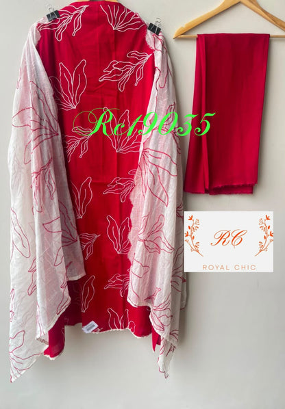 Cotton unstitched fabric ladies suit Rc19039