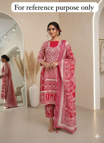 Cambrick cotton unstitched ladies suit Rc18385