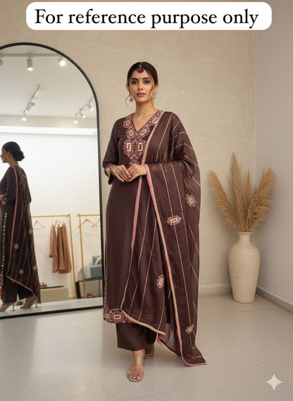 Satin silk unstitched ladies suit Rc18316