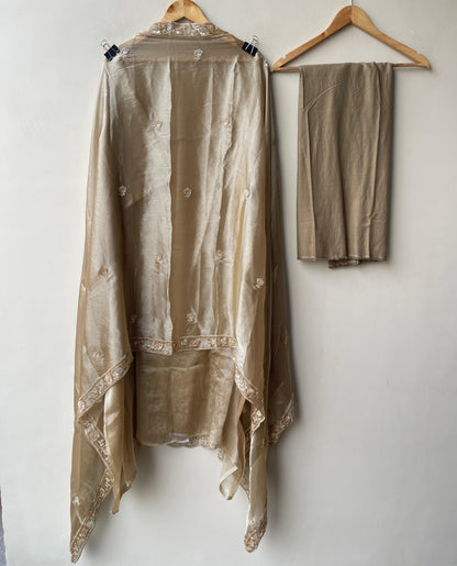 Shimmer glass silk fabric unstitched ladies suit