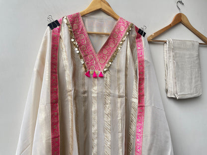 Banarasi shimmer silk ladies unstitched suit Rc19345