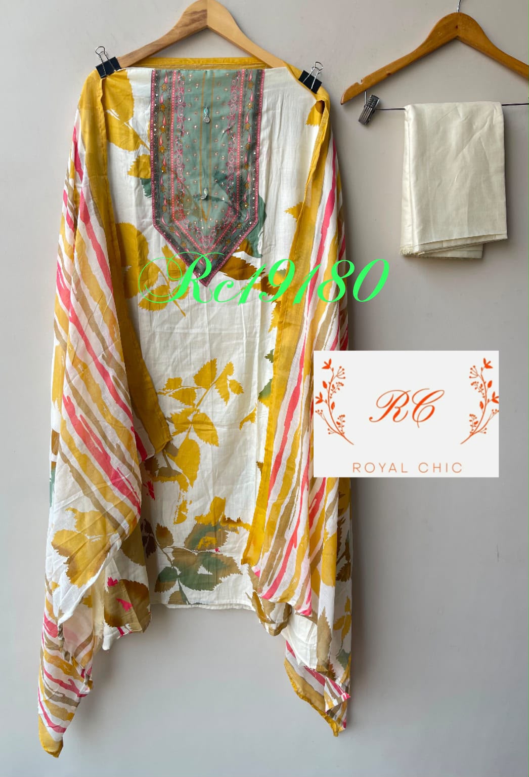 Cotton printed stitched ladies suit Rc19180