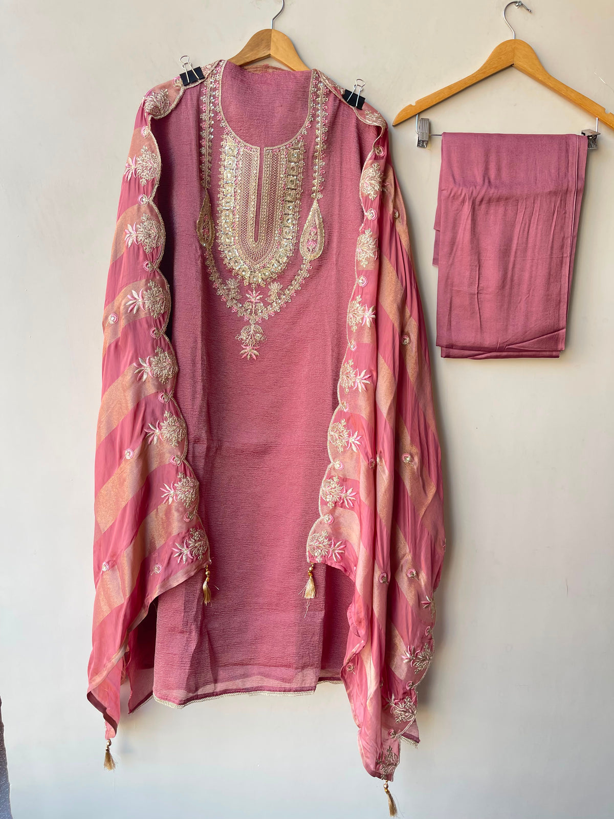 Crushed Shimmer Tissue Ladies Unstitched Suit with Zari Embroidery RC-19252(B) - Royal Chic by Priti (photo 3)