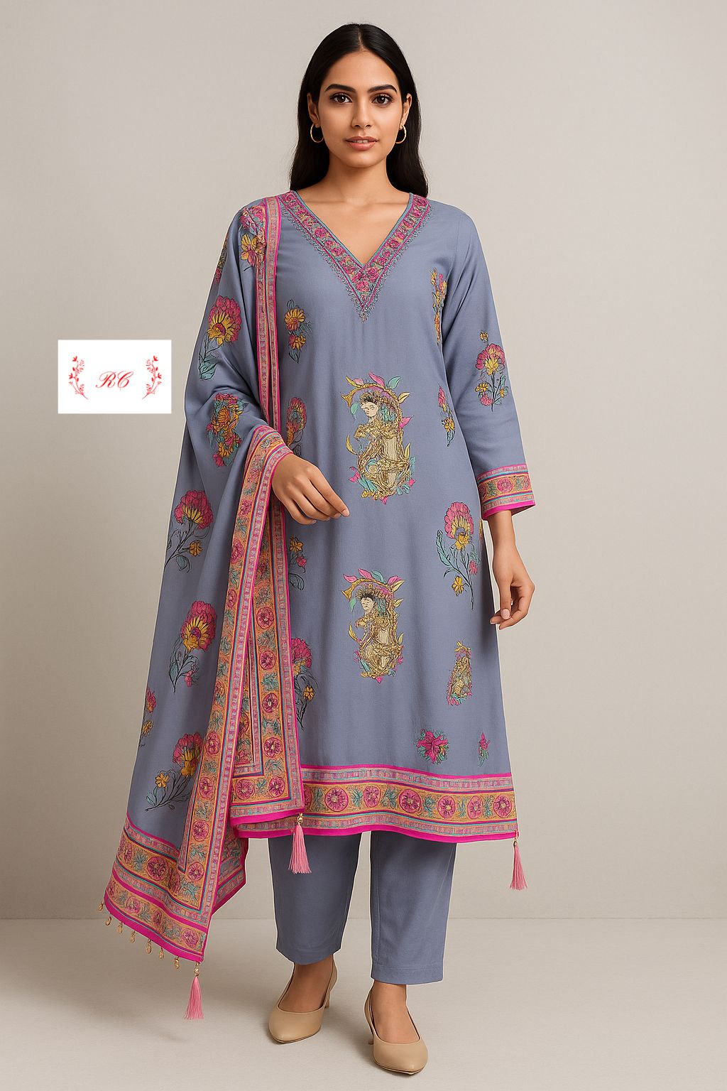 Soft Organza Unstitched Ladies Suit RC-17864 – view 4
