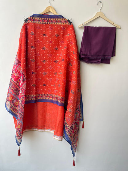 Cotten linen printed ladies unstitched suit Rc18833