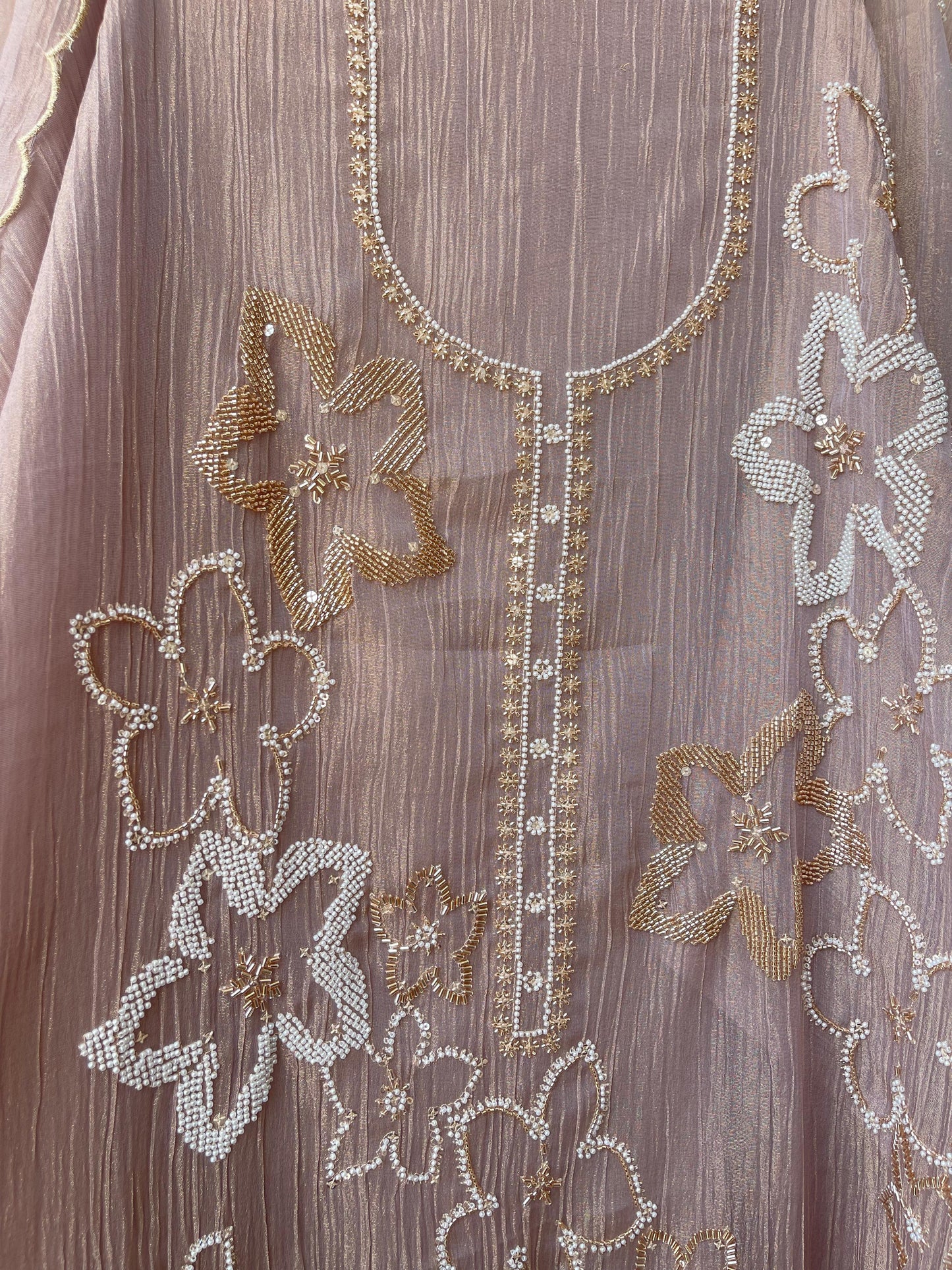 Pure shimmer crushed tissue unstitched ladies suit Rc18797